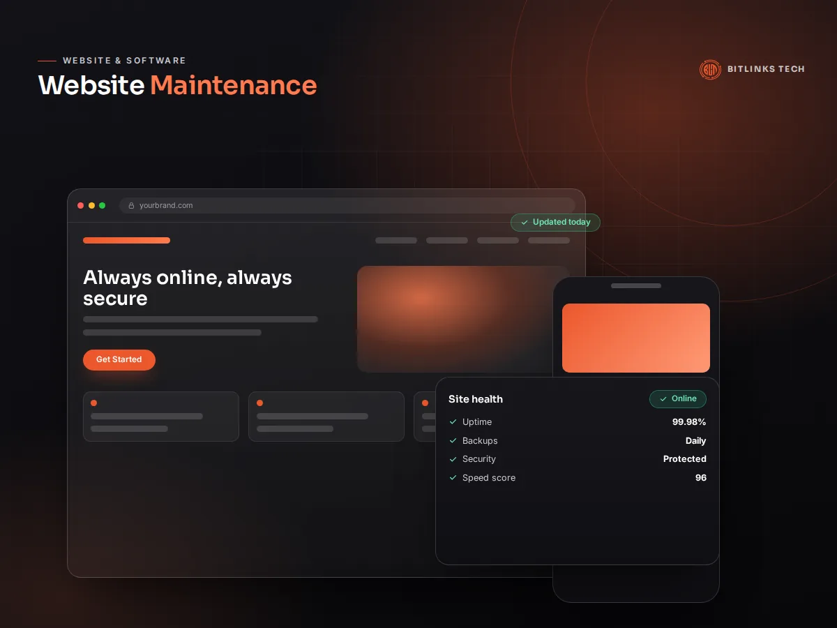 Developer performing website maintenance on multiple monitors